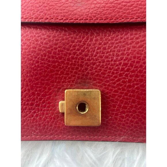 Gucci Red Leather Dionysus Shoulder Bag With Chain Strap & Embellished Tiger Hea - Picture 4 of 16